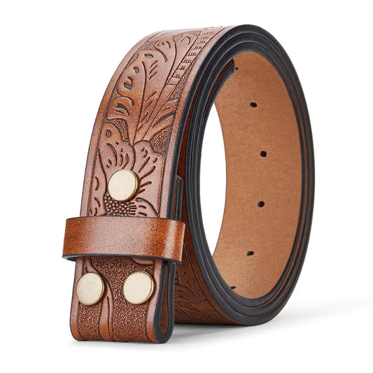 Western Leather Belt — Fits 36-42in Waist